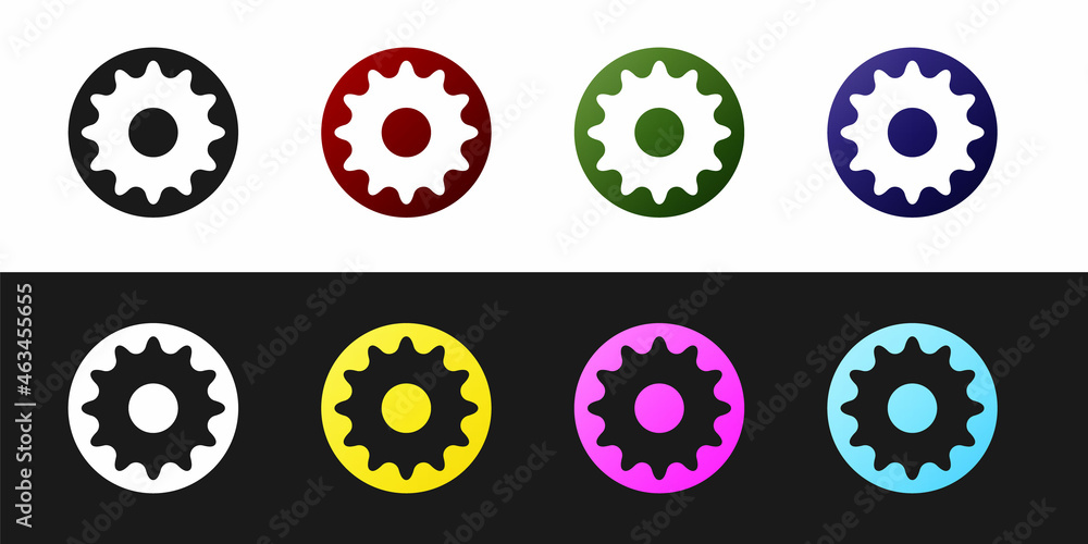 Set Chakra icon isolated on black and white background. Vector Set Chakra icon isolated on black and white background. Vector