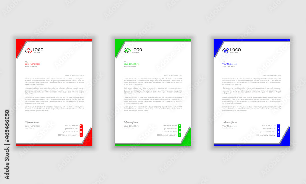 Abstract Letterhead Design Modern Business Letterhead Design. letterhead flyer business corporate official professional template. Modern Creative & Clean business style letterhead.