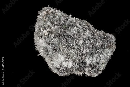 Macro mineral stone sulfite quartz on a black background photo