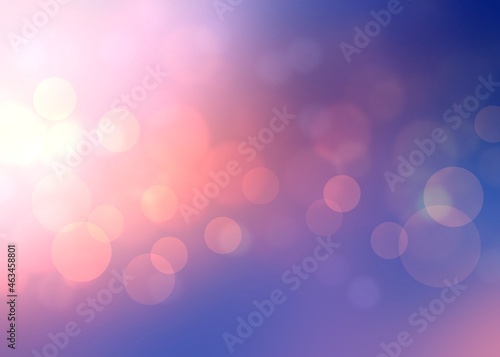 Fantasy dawn sky red blue soft backdrop decorated bokeh pattern.