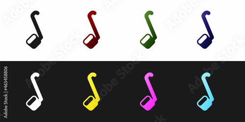 Set Sauna ladle icon isolated on black and white background. Vector
