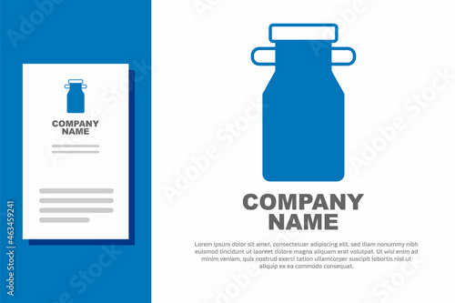 Blue Can container for milk icon isolated on white background. Logo design template element. Vector