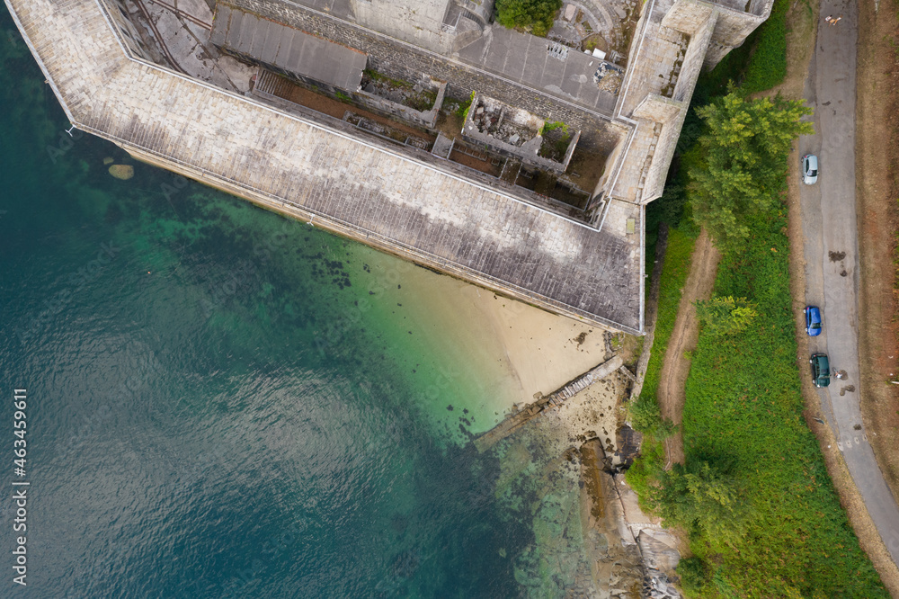 Fotografía aérea del Castillo de la Palma, en la ría de Ferrol, La Coruña Fotografía aérea del Castillo de la Palma, en la ría de Ferrol, La Coruña