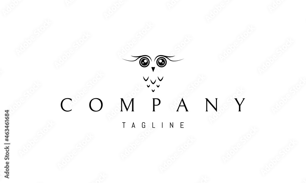 Vector logo on which an abstract image of a little owl. Vector logo on which an abstract image of a little owl.
