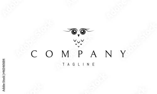 Vector logo on which an abstract image of a little owl.