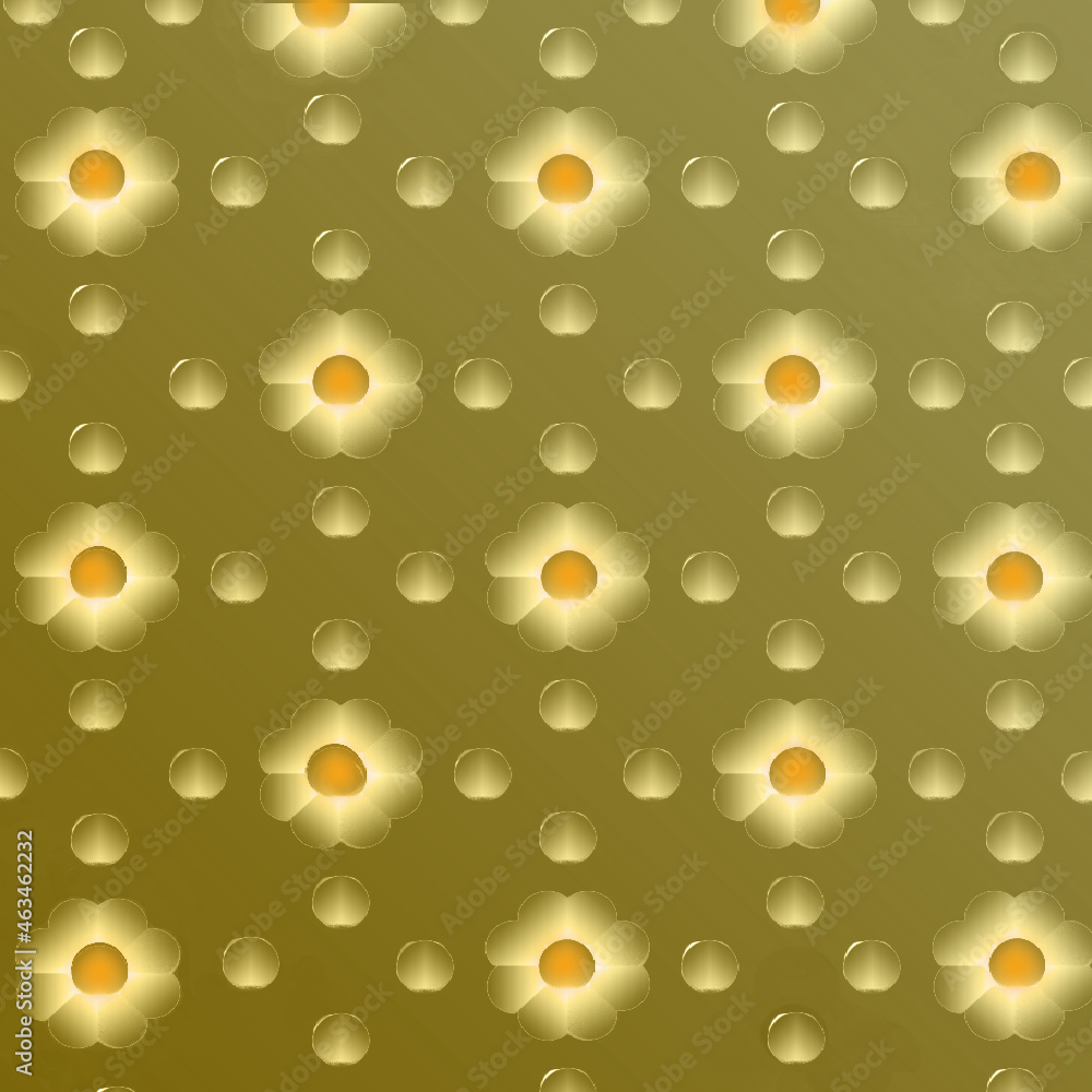 pattern fiori trasparenti sfumatura oro