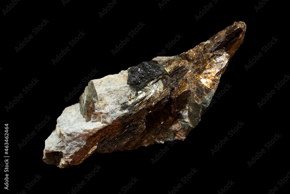 Lamprophyllite isolated on black background Lamprophyllite isolated on black background