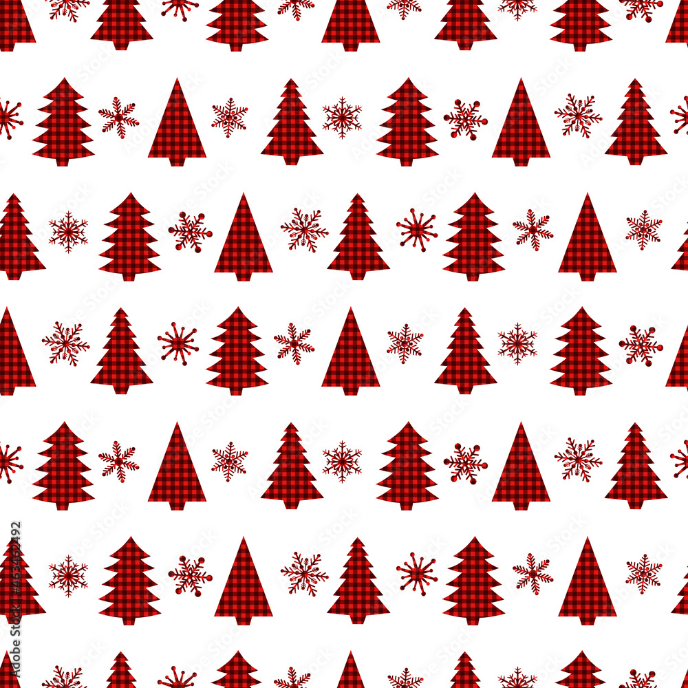Obraz premium Seamless pattern Christmas trees vector illustration