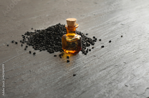 Black Cumin, Nigella Sativa or Black Caraway Seeds Essential Oil photo