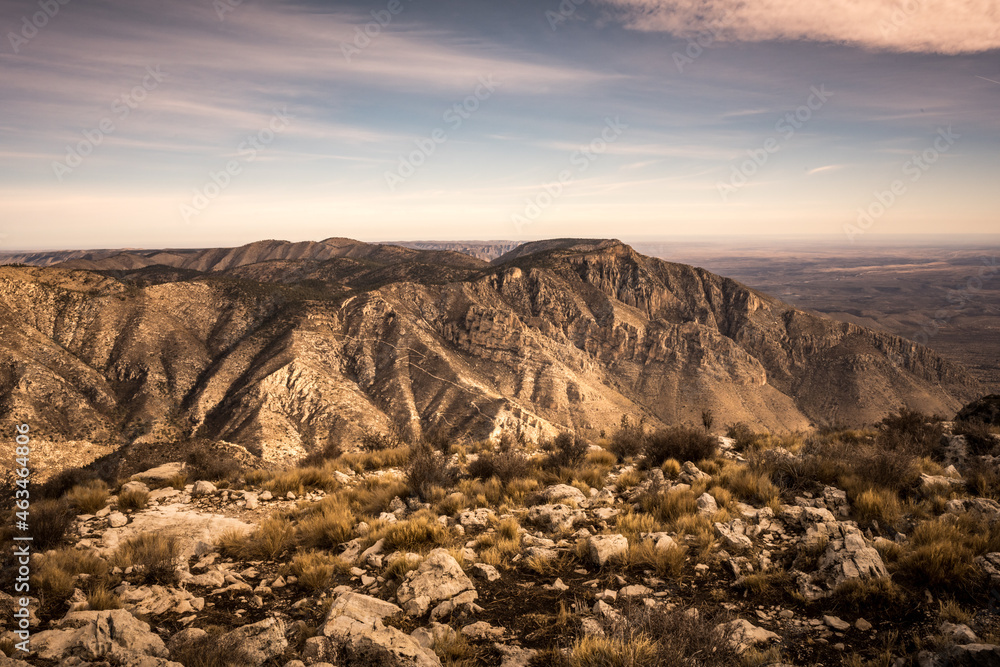Trail and Hunter Peak Seen From The Top of Guadalupe Peak