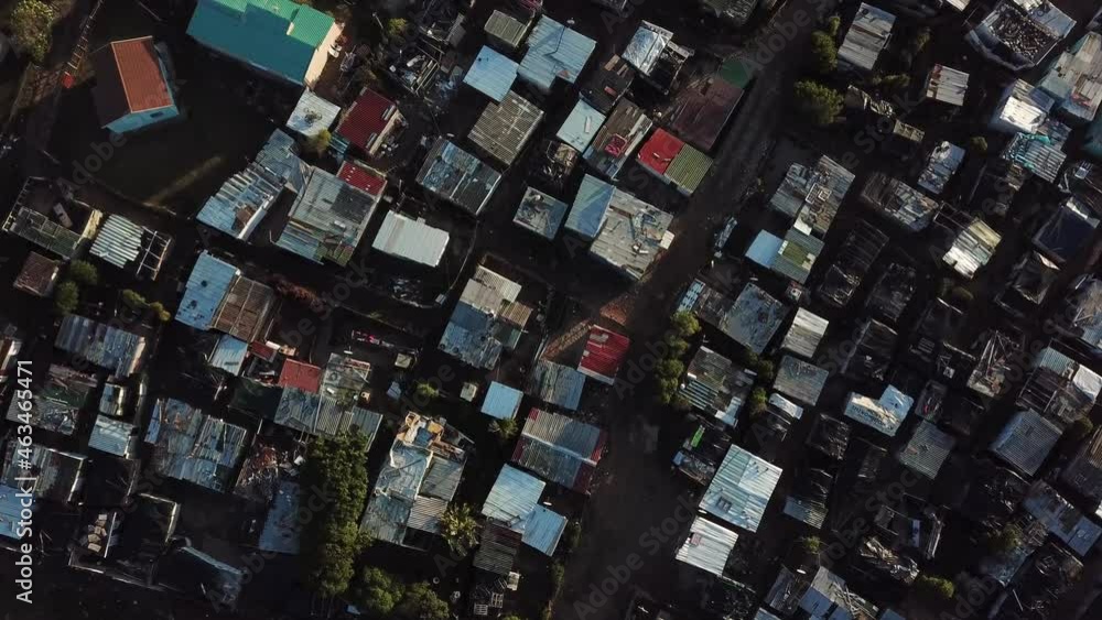 South African township, informal settlement, East Coast, St Francis bay aerial South African township, informal settlement, East Coast, St Francis bay aerial
