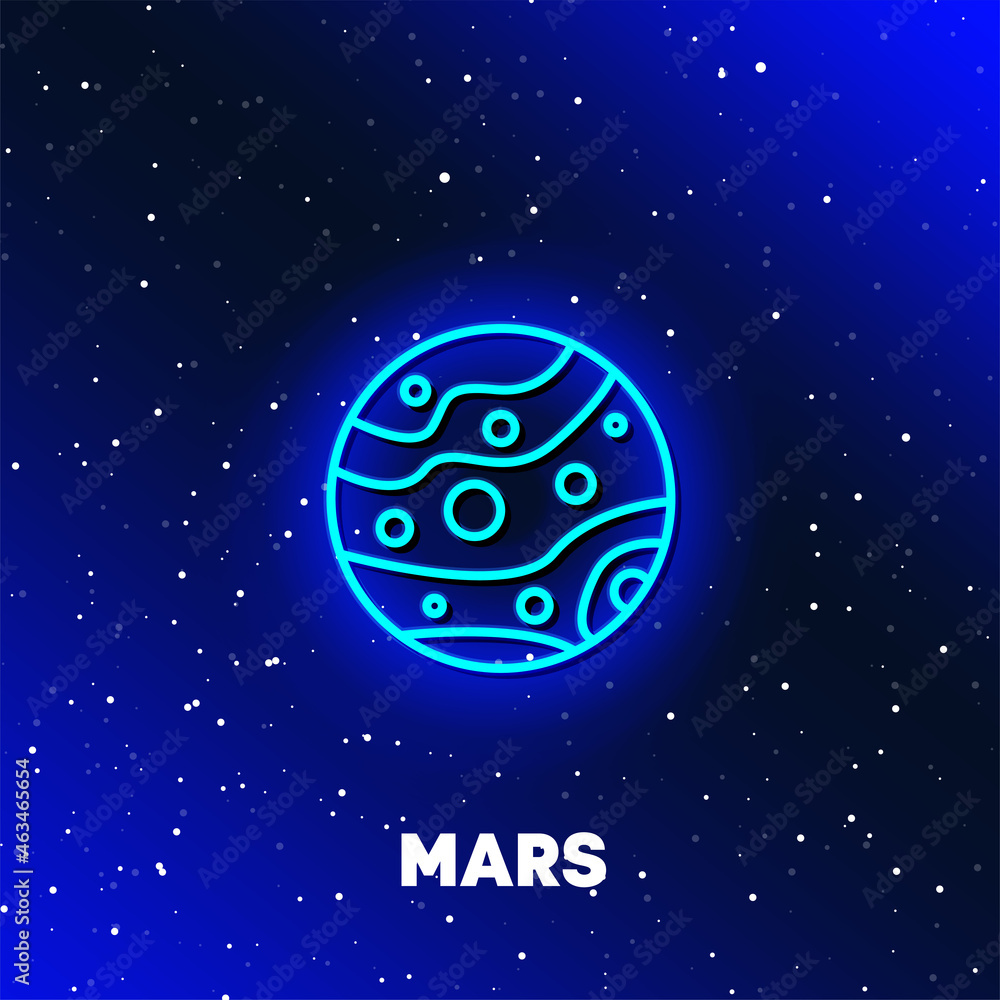 Mars planet neon icon design. Space and planets and universe concept. Web elements in neon style icons. Realistic icon for websites, web design, mobile app, info graphics. Mars planet neon icon design. Space and planets and universe concept. Web elements in neon style icons. Realistic icon for websites, web design, mobile app, info graphics.