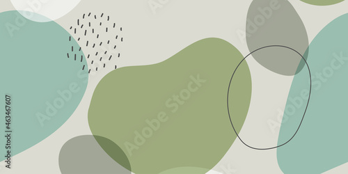 Trendy banner background with organic abstract shapes