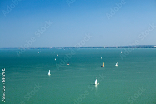Sailboats on the lake Balaton