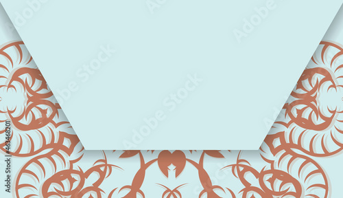 Baner in aquamarine color with old coral ornaments and place for your text