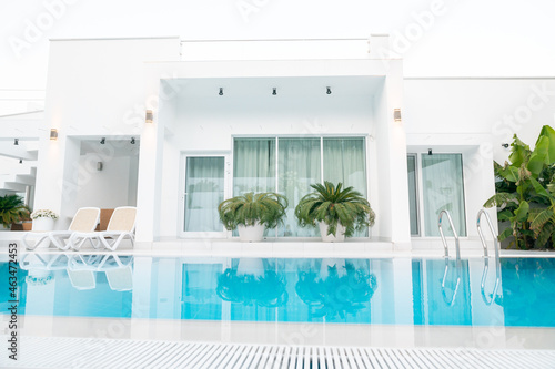 white villa with a swimming pool