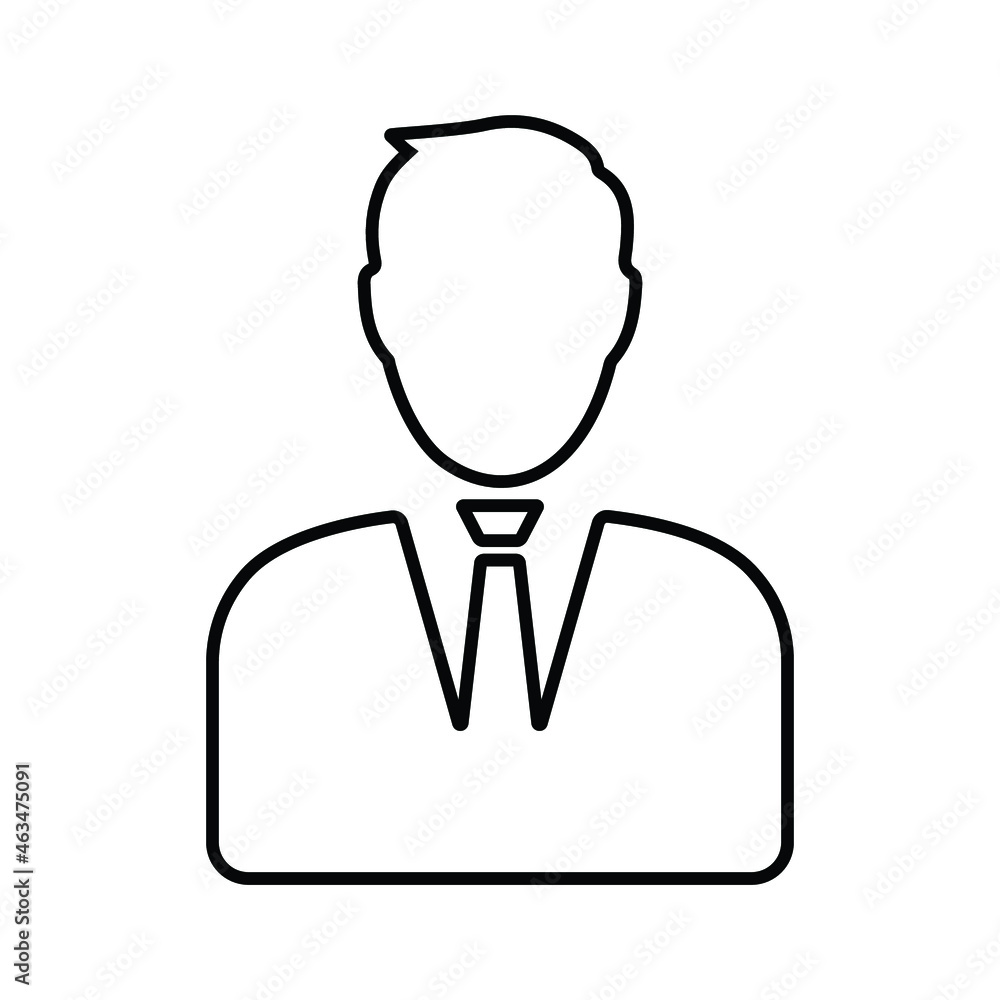 Businessman, consultant outline icon. Line art vector.