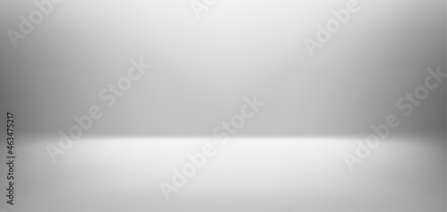White wide empty room. Abstract background. Horizontal showcase template. You can resize it any way you want