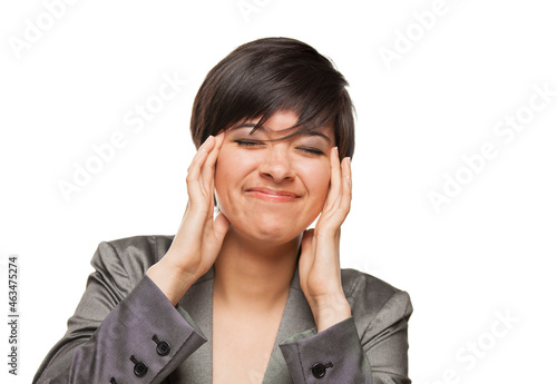 Grimacing Mixed Race Girl H...