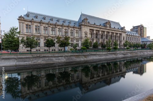 Palace of Justice and Dambovita River in Bucharest  Romania