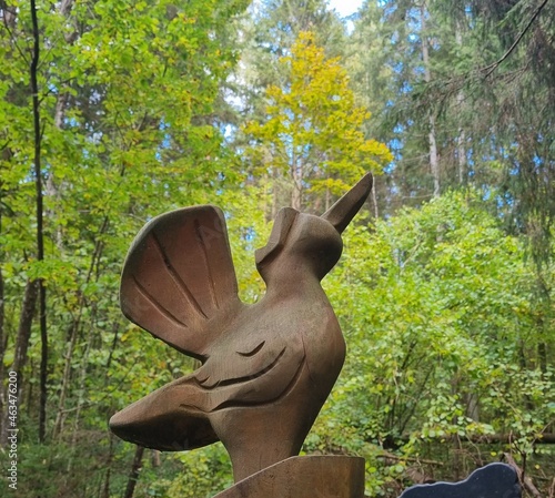 Wooden bird carving