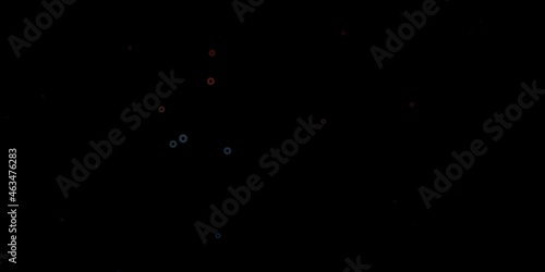 Dark blue, red vector backdrop with virus symbols.