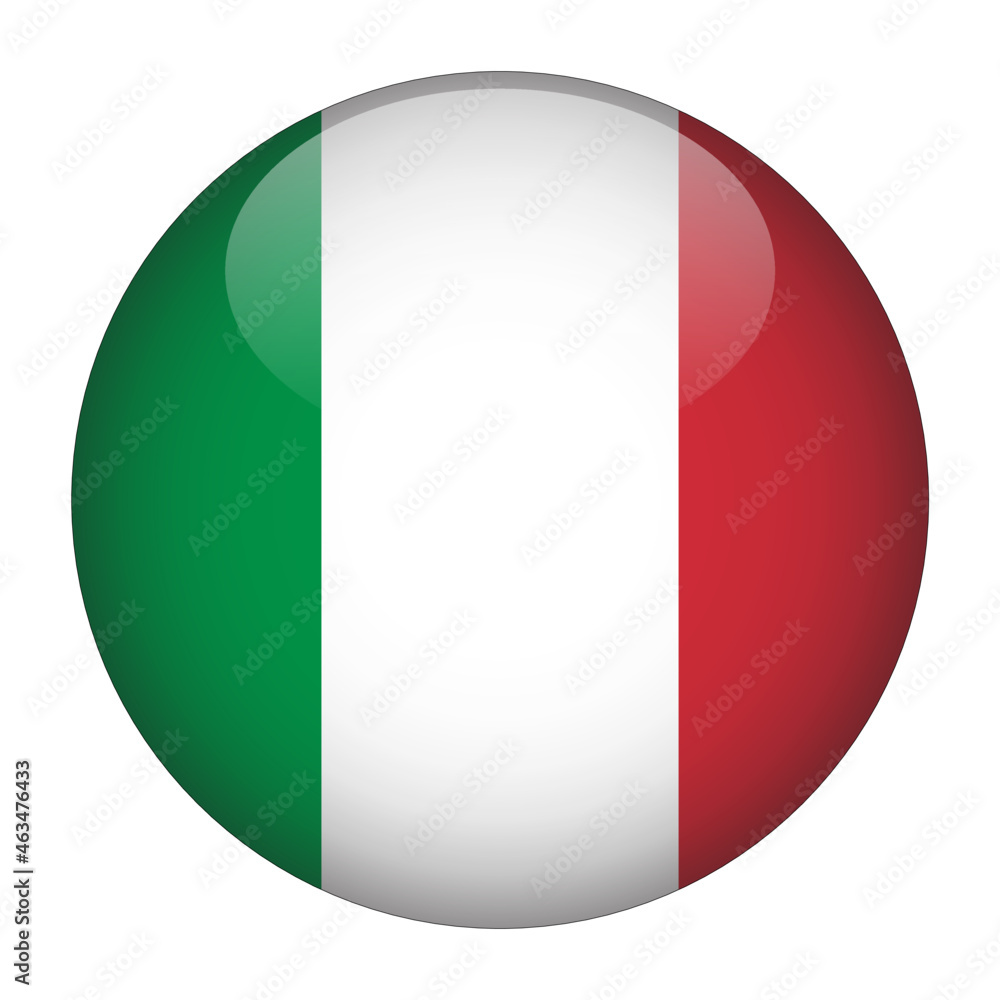 Italy 3D Rounded Country Flag button Icon Italy 3D Rounded Country Flag button Icon