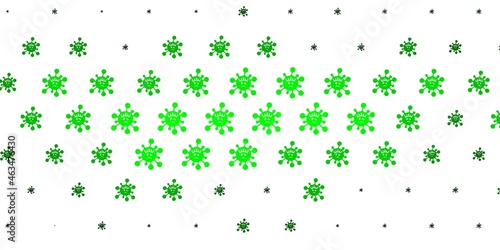 Light Green, Yellow vector background with covid-19 symbols.