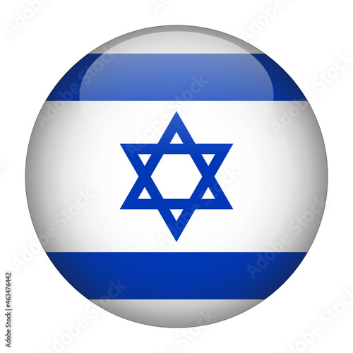 Israel 3D Rounded Country Flag button Icon
