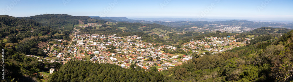 Panorama Aerial view of Morro Reuter and Dois Irmaos