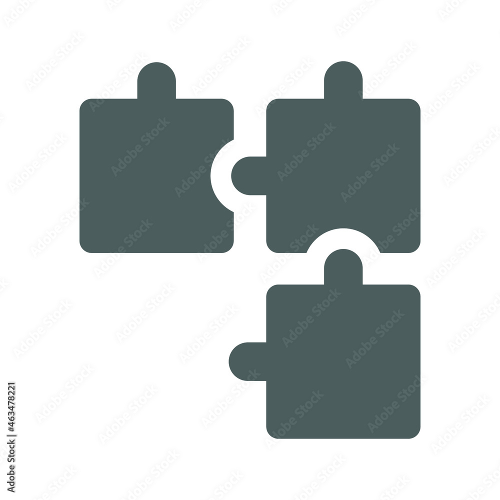 Puzzle, solution icon. Gray vector graphics. Puzzle, solution icon. Gray vector graphics.