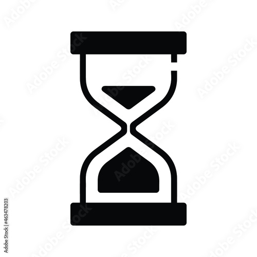 hourglass, time management icon. Black vector graphics.