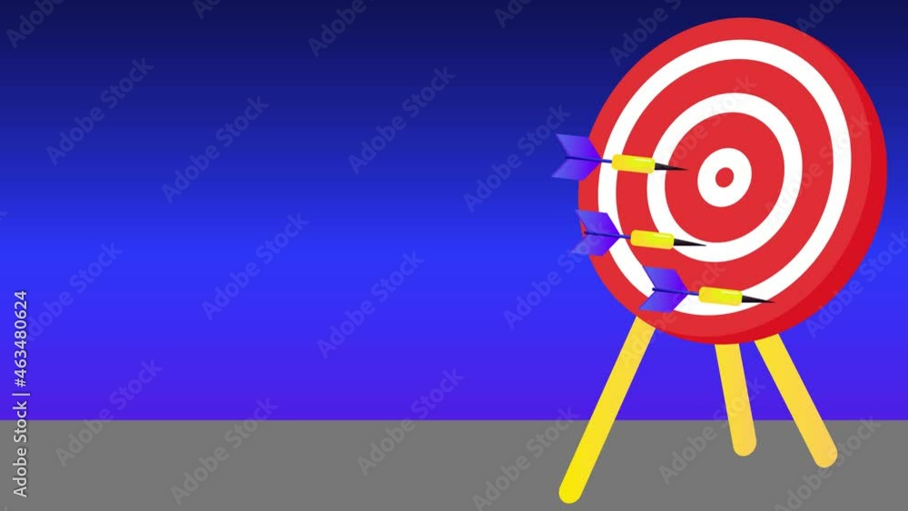 Throwing 3 darts at a board - all misses animation motion graphics Throwing 3 darts at a board - all misses animation motion graphics
