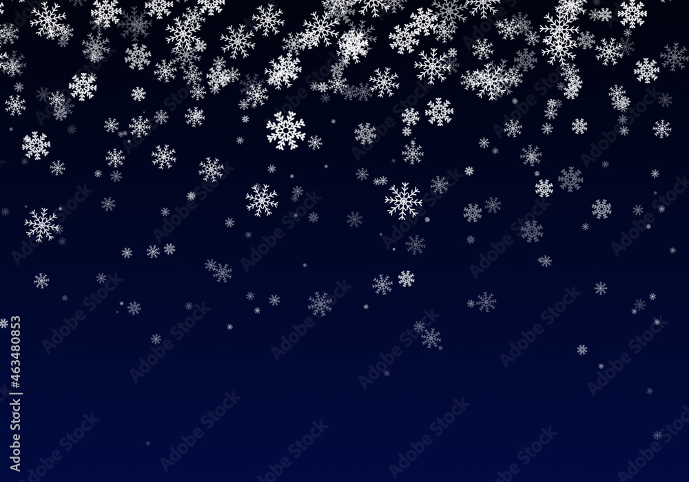 Snow background. Blue Christmas snowfall with defocused flakes and swirls. Winter concept with falling snow. Holiday texture and white snowflakes Snow background. Blue Christmas snowfall with defocused flakes and swirls. Winter concept with falling snow. Holiday texture and white snowflakes
