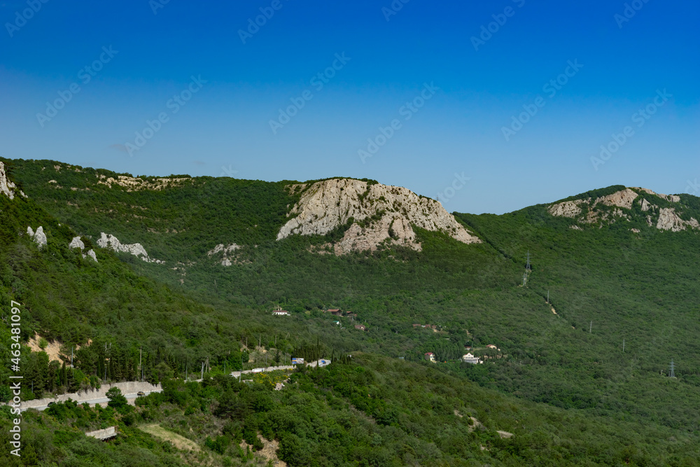 Naklejka premium Natural landscape with Crimean mountains