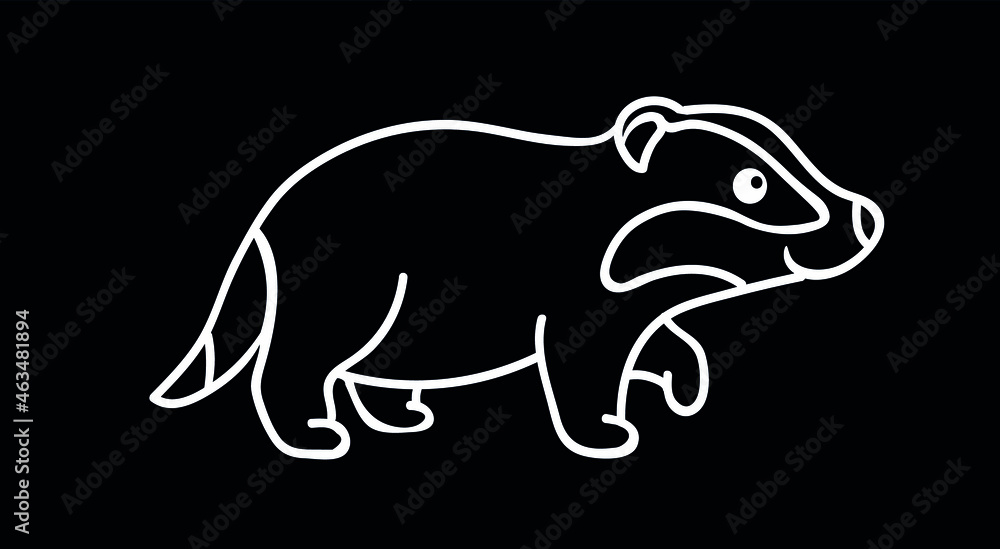 silhouette of an raccoon line art isolate on black background. Concept for logo. print. cards silhouette of an raccoon line art isolate on black background. Concept for logo. print. cards