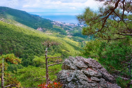 Botkin trail, view from the mountain to Yalta. photo