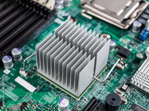 Bild auf Leinwand Aluminum radiator for cooling chips on the computer motherboard, passive cooling