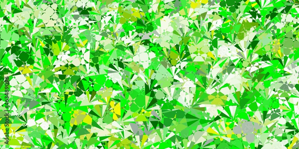 Light Green, Yellow vector background with triangles. Light Green, Yellow vector background with triangles.