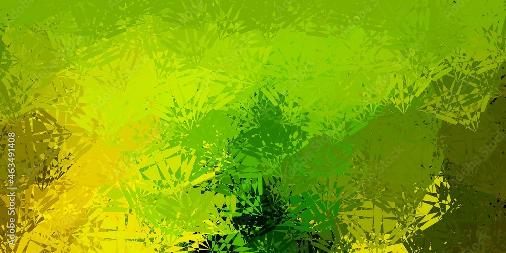 Fototapeta premium Dark Green, Yellow vector texture with random triangles.
