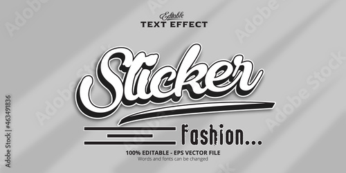 Editable text effect, Sticker text