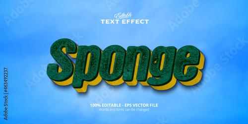 Realistic and editable text effect, Sponge text