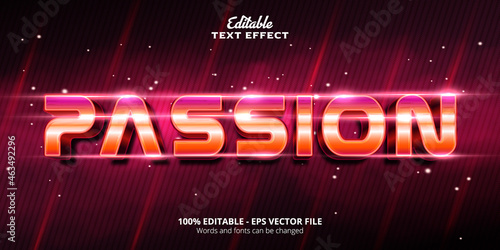 Editable text effect, shiny style Passion text