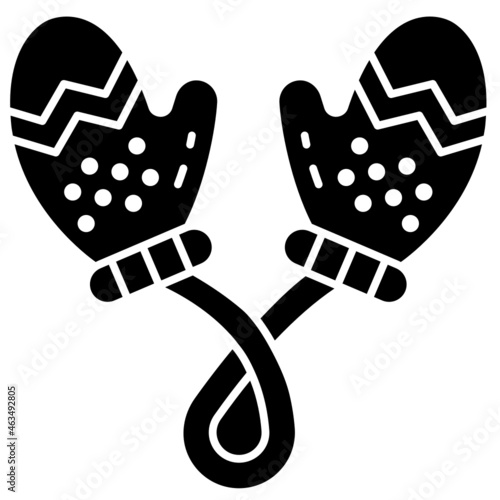 mitten solid icon