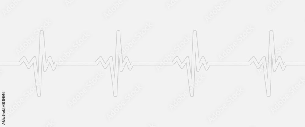 Heart line vector illustration in trendy neumorphic style. Cardiogram health medical heartbeat pulse. Vector EPS 10