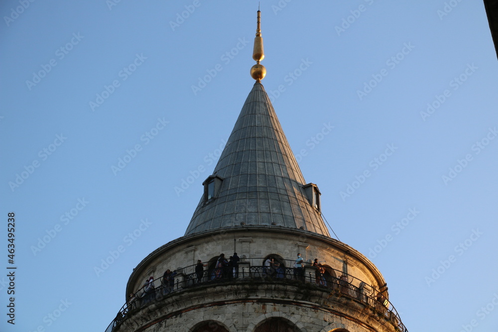 Galata Tower in Istanbul. Istanbul city skyline in Turkey	
