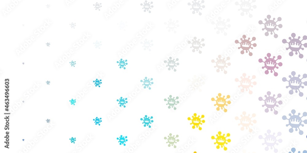 Light blue, yellow vector backdrop with virus symbols. Light blue, yellow vector backdrop with virus symbols.