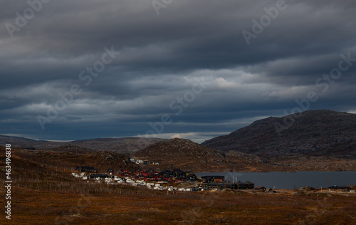 The view towards Riksgransen on the Swedish side of the border between Sweden and Noway, Lapland, October 2021 photo