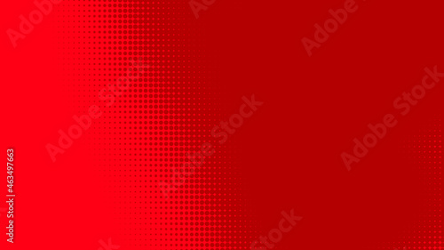 Dots halftone red color pattern gradient texture with technology digital background. Dots pop art comics with summer background.