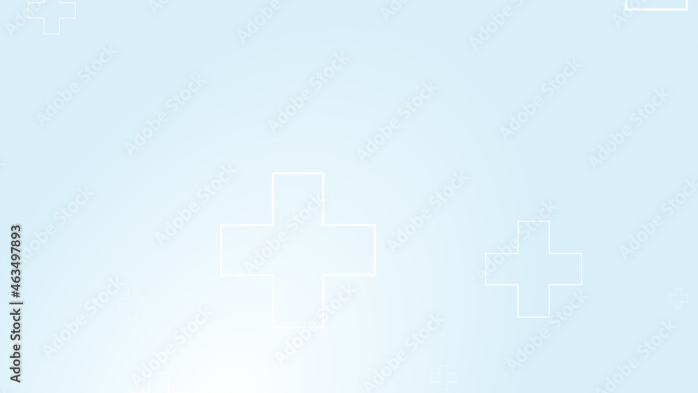 Abstract medical white blue cross pattern background.